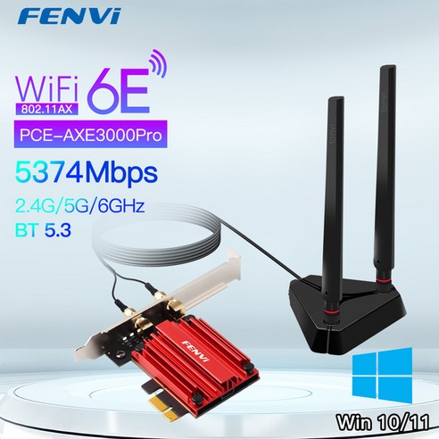 무선 랜카드 와이파이 카드 FENVI PCIE 어댑터 네트워크 지지대 PC Win10 11 블루투스 53 80211AX 24G 5G 6Ghz 6E 5374Mbps AX210, 1) PCEAXE3000Pro 와이파이도시락일본 Best Top5