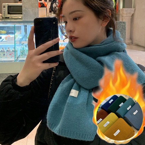 테이키 숏 머플러 니트 여성 목도리 쁘띠 미니