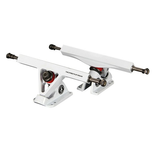 Xzante LIBERATION LONGBOARD 7인치 슬라이드 브래킷 스퀘어 롱보드 트럭 스케이트보드 브리지 트럭 화이트, 하얀색