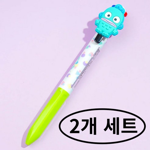 산리오 알록달록 볼펜 4색 러버 피규어 캐릭터 펜, 1세트, 한교동 2개