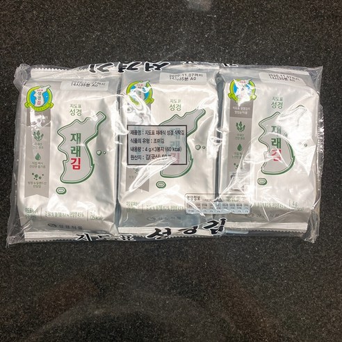 재래식식탁김 4g x 3ea 성경김 실온, 단품, 단품