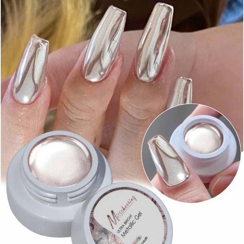네일은재료빨 추천 상품메탈 미러 수은 젤 라이너 네일 6ml 수은네일 글리터젤 메탈통젤 통젤 메탈네일, 로즈골드, 1개 제품 사진
