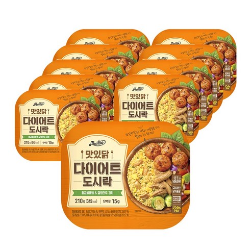 [랭킹닭컴] 맛있닭 NEW 다이어트 도시락 황금볶음밥 & 굴림만두 김치, 1개, 210g