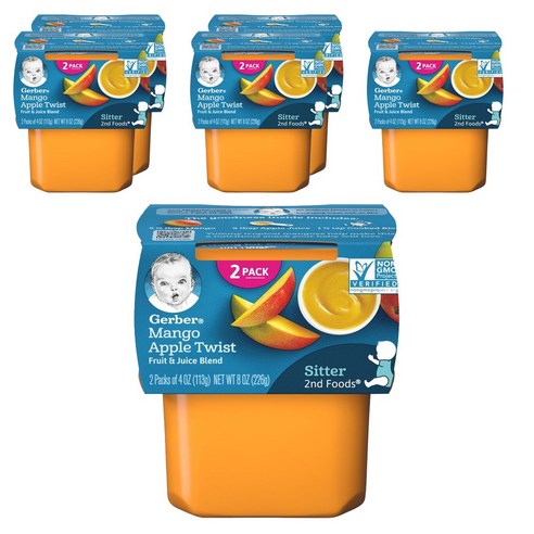 거버 어린이 액상 식품 113g 2개입, 망고 애플 트위스트(Mango Apple Twist), 226g, 6개