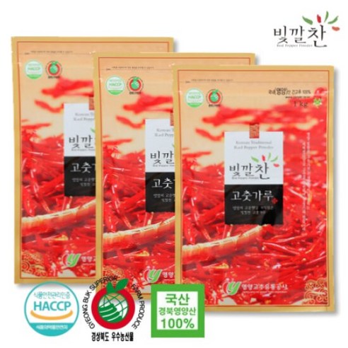 2023년 빛깔찬 국내산 영양 고춧가루 김치용 보통맛 3kg, 1개