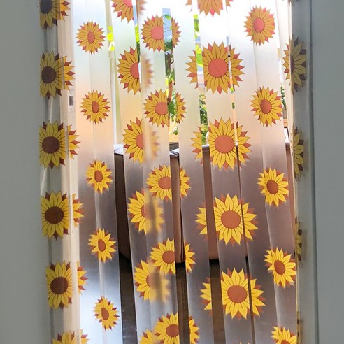 베이직 해바라기 파리문발 l 여름 비닐 커텐 에어커튼