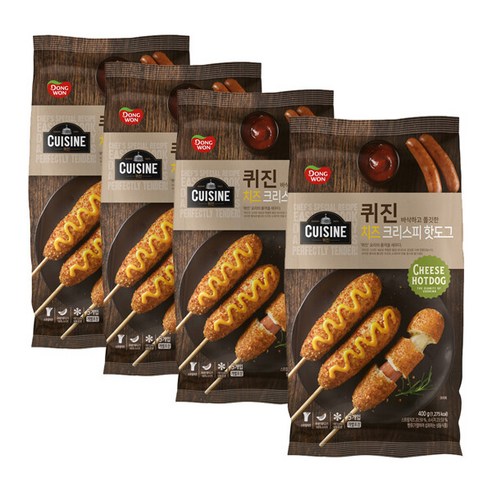 동원 퀴진 크리스피 핫도그 치즈 총20개입 (400gX4), 4개, 400g