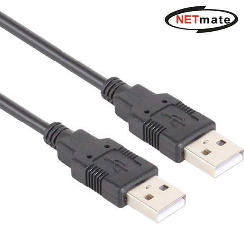 강원전자 넷메이트 NMC-UA210BK USB2.0 AM-AM 케이블 1m (블랙), 1개