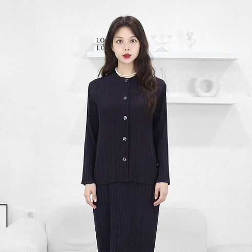 마담플리츠 마르셀 플리츠 자켓 주름옷 여성 가을 가디건 빅사이즈 오피스룩 플리츠상의 이세미