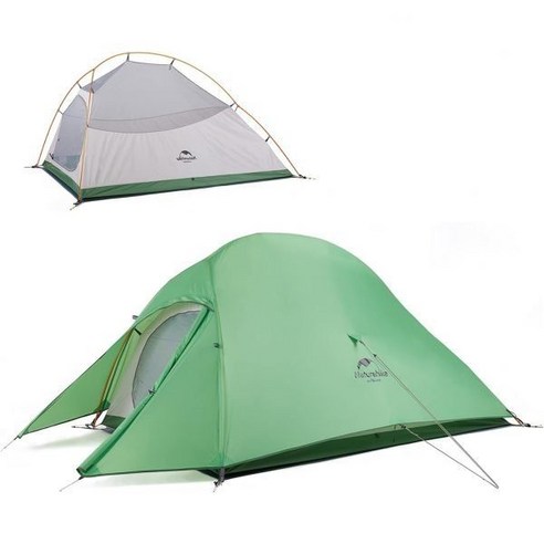 네이처하이크 Cloud Up Free Standing 2인용 배낭 텐트 초경량 나일론 더블 레이어 캠핑 텐트, 2 Person_210T Green