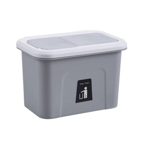 OPOKI 싱크대 주방 플라스틱 휴지통 7L 쓰레기통, 7L/그.레.이1개, 가/성/비/형(뚜.껑.있.음)