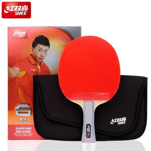 dhs 탁구 라켓 6-star with hurricane 8 and tinarc 고무 60026006 add bag set ping pong bat tenis de mesa, 긴 손잡이