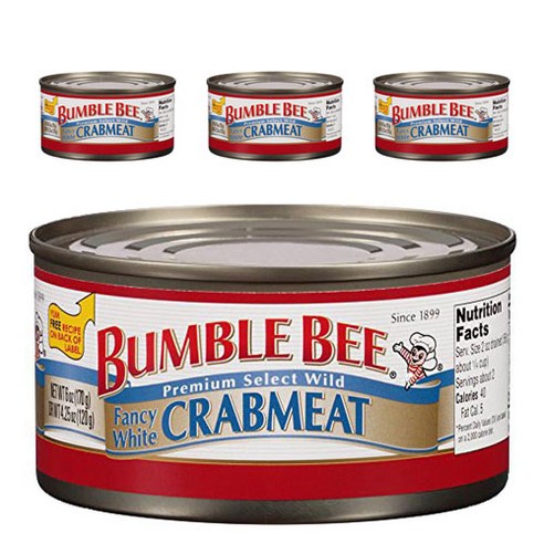 범블비 프리미엄 셀렉트 와일드 팬시 화이트 크랩미트, 170g, 4개