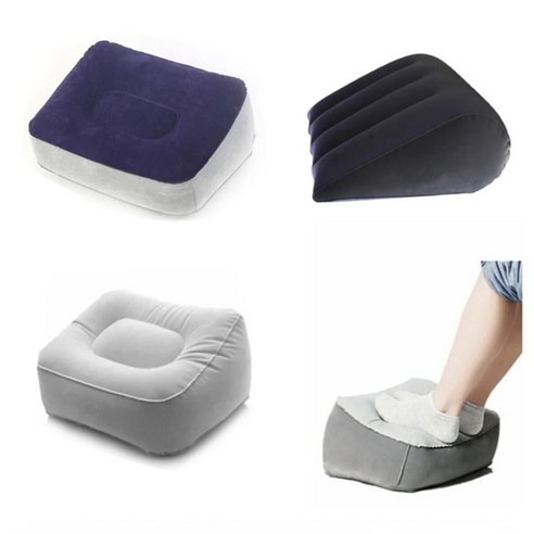 루리끄 휴대용 높이조절 에어 발받침대 데스크 사무실 컴퓨터 카니발 기내용 발받침, 그레이 사무실발받침대