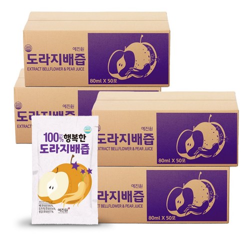 뚜띠프루티 우린 배도라지에오 배도라지즙 30p, 110ml, 30개 12 예진원 행복한 도라지배즙, 80ml, 200개