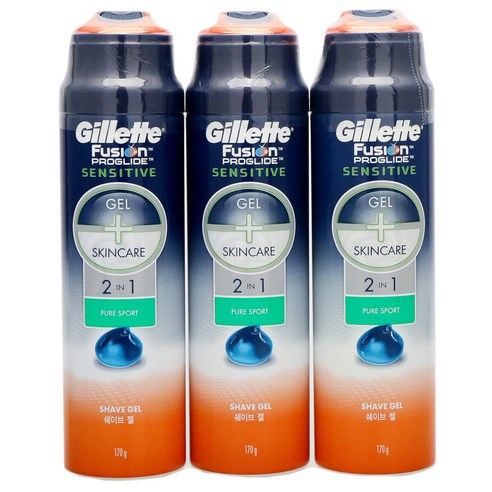 GILLETTE 질레트 쉐이빙 프로글라이드 젤 170g x 3개 면도젤