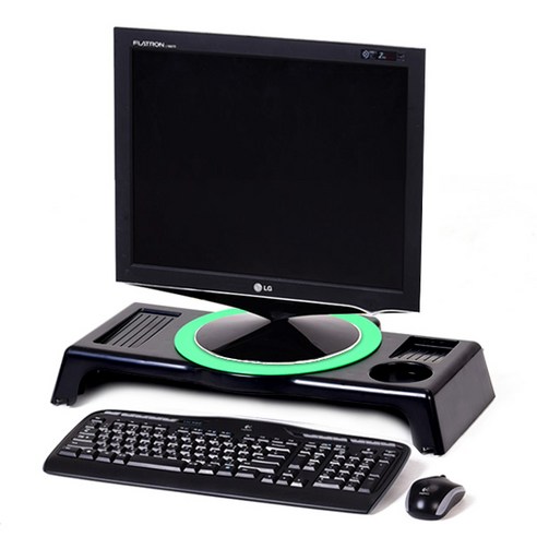 지오리빙 모니터받침대, 회전형(그린)