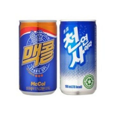 일화 천연사이다 업소용x30캔+맥콜x30캔, 음료, 190ml