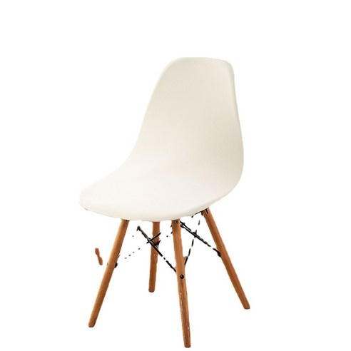 Elastic 의자 커버 Eames 의자 커버 북유럽 쉘 의자 커버 간단한 현대 식당 의자 커버, 쌀 화이트, 伊姆斯椅套常规款