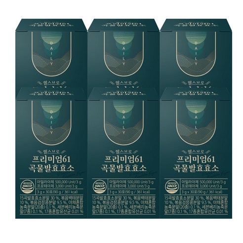 헬스브로 프리미엄61 곡물 발효효소 유산균, 90g, 6개