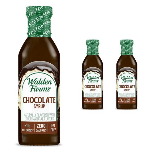 월든팜스 초콜릿 시럽 무설탕 무지방 글루텐 프리, 355ml, 3개