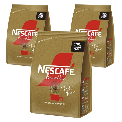 네스카페 엑셀라 깔끔 화사한 맛, 105g, 3개, 1개입