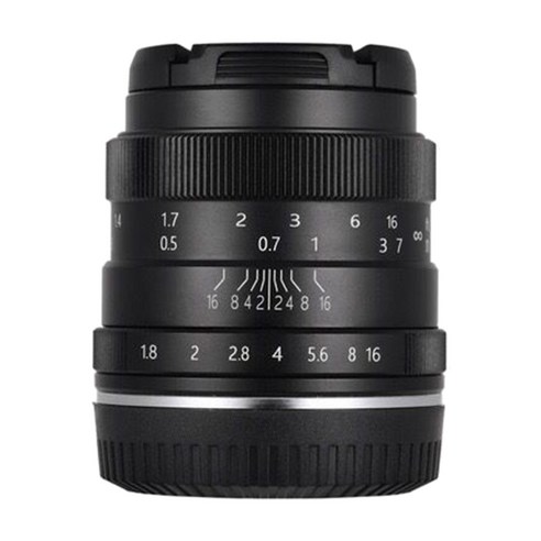 YSSHOP 올림푸스 파나소닉 카메라용 50mm F1.8 대형 조리개 프라임 고정 렌즈, 설명, 블랙, 금속