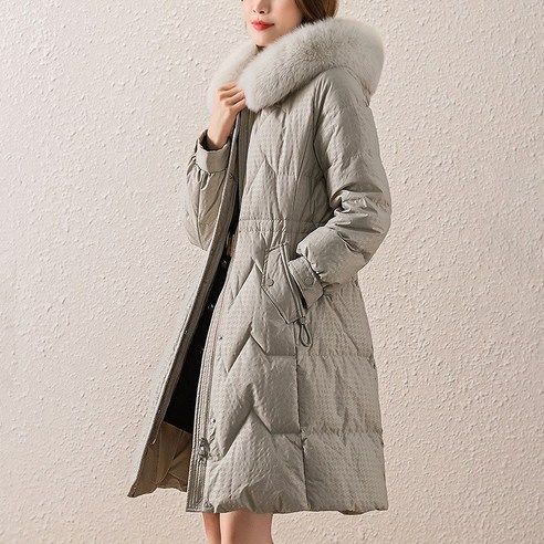 여성 겨울 중반 다운 재킷 새로운 핫 스타일 진짜 여우 큰 모피 칼라 따뜻한 겨울 코트