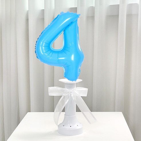 파티앤온 생일 기념일 호일 숫자 스탠딩 풍선, 4, 블루