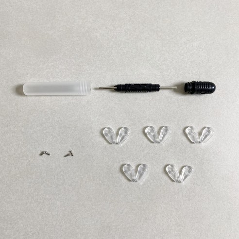 고급 휴대용 안경드라이버 안경코받침 안경공구, 2. 고급 휴대용 안경드라이버+실리콘코받침 10개, 1개