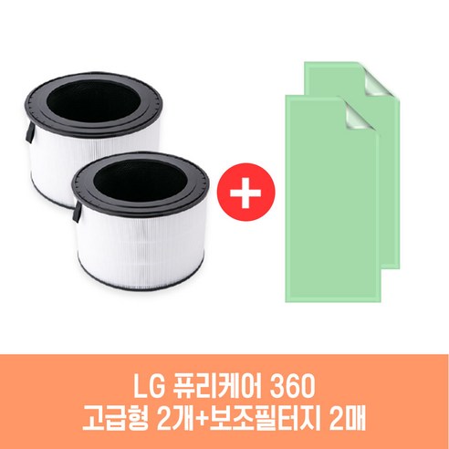 1+1 국내산 LG 엘지 퓨리케어 360 공기청정기 ADQ75153455 헤파+탈취 필터 호환, PFSANC01