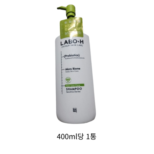 라보에이치 프로바이오틱스 탈모 완화 민감더마 샴푸, 400ml, 1개
