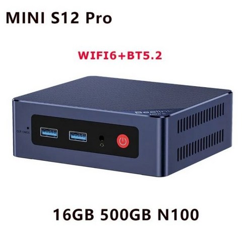 비링크 Beelink Mini S12 Pro Alder Lake N100 미니 PC Windows 11 DDR4 8GB 256GB 16GB 500GB WIFI 5 / CHINA, 미국 / 16GB 500GB N100을 사용하는 가정용 미니PC 
데스크탑