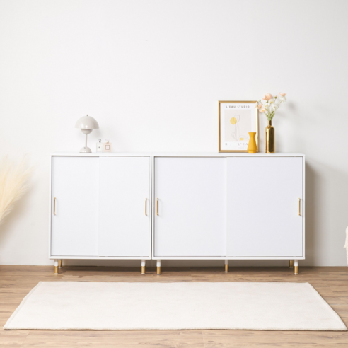 라인퍼니쳐 마리 다용도 슬라이딩 높은수납장 800/1200, 고무나무색상