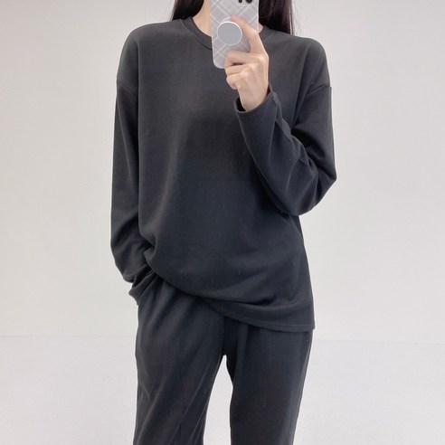 로라벨 홈투2 무지 기본티 라운드 박스티 필라테스복 요가복 커버업