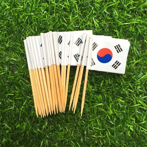 TeeFly 100 PCS National Flags Picks Art Toothpicks 파티 컵케익 장식 샌드위치 미니 음식, 한국 100.