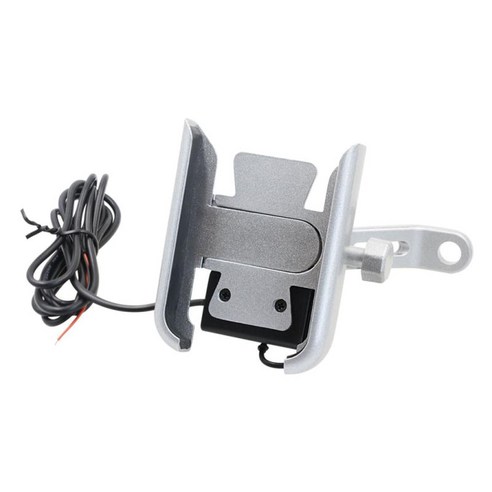 4 "-6.5" 휴대 전화 NEW 용 USB 충전기로 오토바이 전화 홀더 스탠드, 80X63X91mm, 알루미늄 합금, 실버