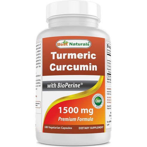Best Naturals 강황 커큐민 750mg 180 베지캡슐, 180캡슐, 1개