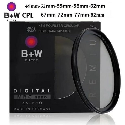 호환 B W CPL 필터 나노 디지털 XS-PRO MRC CIR-PL 편광 카메라 필터용, 67MM