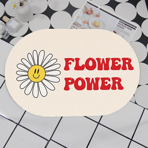 비기팬시 칼라풀데이지 빨아쓰는 규조토 발매트, FLOWER POWER