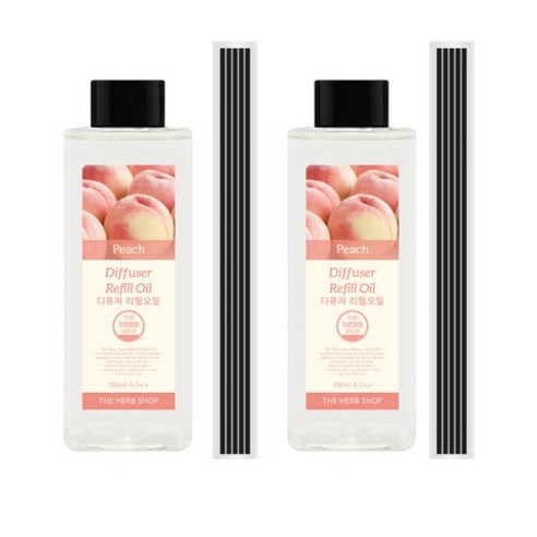 더허브샵 디퓨저 리필 오일, 피치, 200ml, 2개