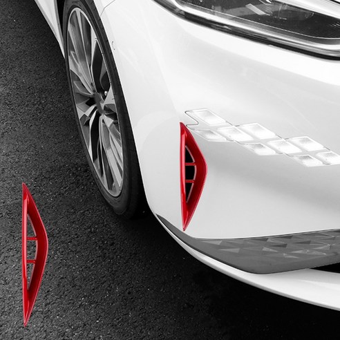 카스타 호환 K8 튜닝 용품 전방 에어홀 가니쉬 커버 몰딩 카본 레드 실버 3종색상, 3.실버