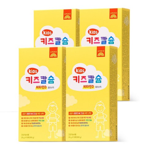 고려은단 키즈 칼슘 비타민D 젤리스틱 15포, 4개, 300g