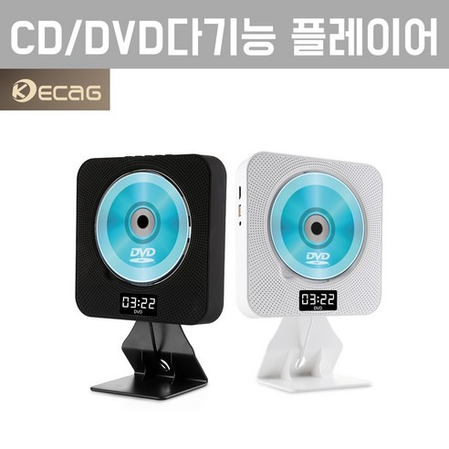 Kecag CD DVD플레이어 벽걸이 블루투스 스피커, 블랙, 컬러