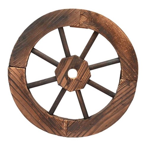 가정을 위한 장식적인 나무로 되는 바퀴 방습 복고풍 작풍 손수레 수레 바퀴, 활기 없는, 갈색