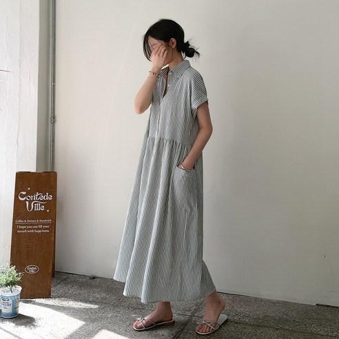 데일리앤 롱 셔츠 원피스 디테일