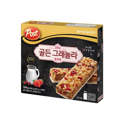 포스트 골든 그래놀라 밀크바, 270g, 2개