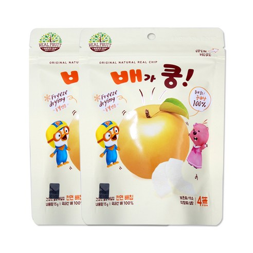 뽀로로 배가 쿵 천연 과일칩 15g, 배, 2개