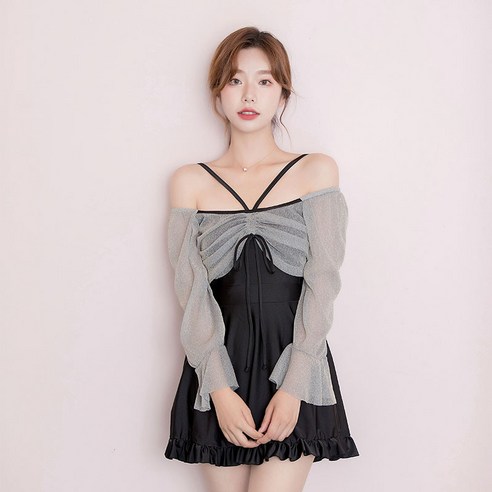 좌우 여성 수영복원피스 원피스수영복 여자긴팔수영복 2152