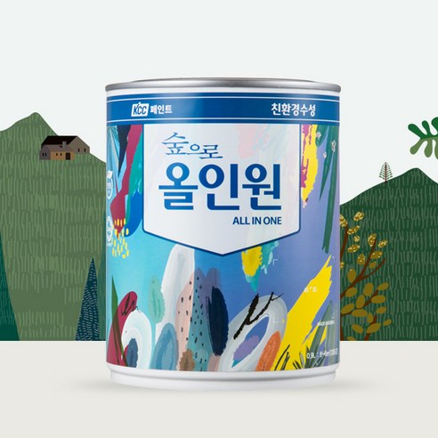 KCC 친환경 수성페인트 숲으로 올인원 반광 백색 3.78L, 퍼플스프링, 1개